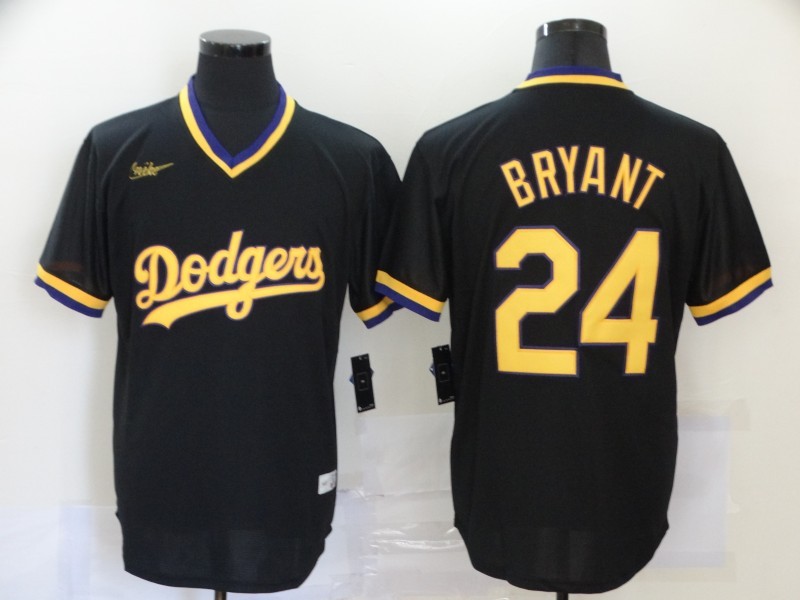 Men's Los Angeles Dodgers Kobe Bryant Black Baseball Jersey